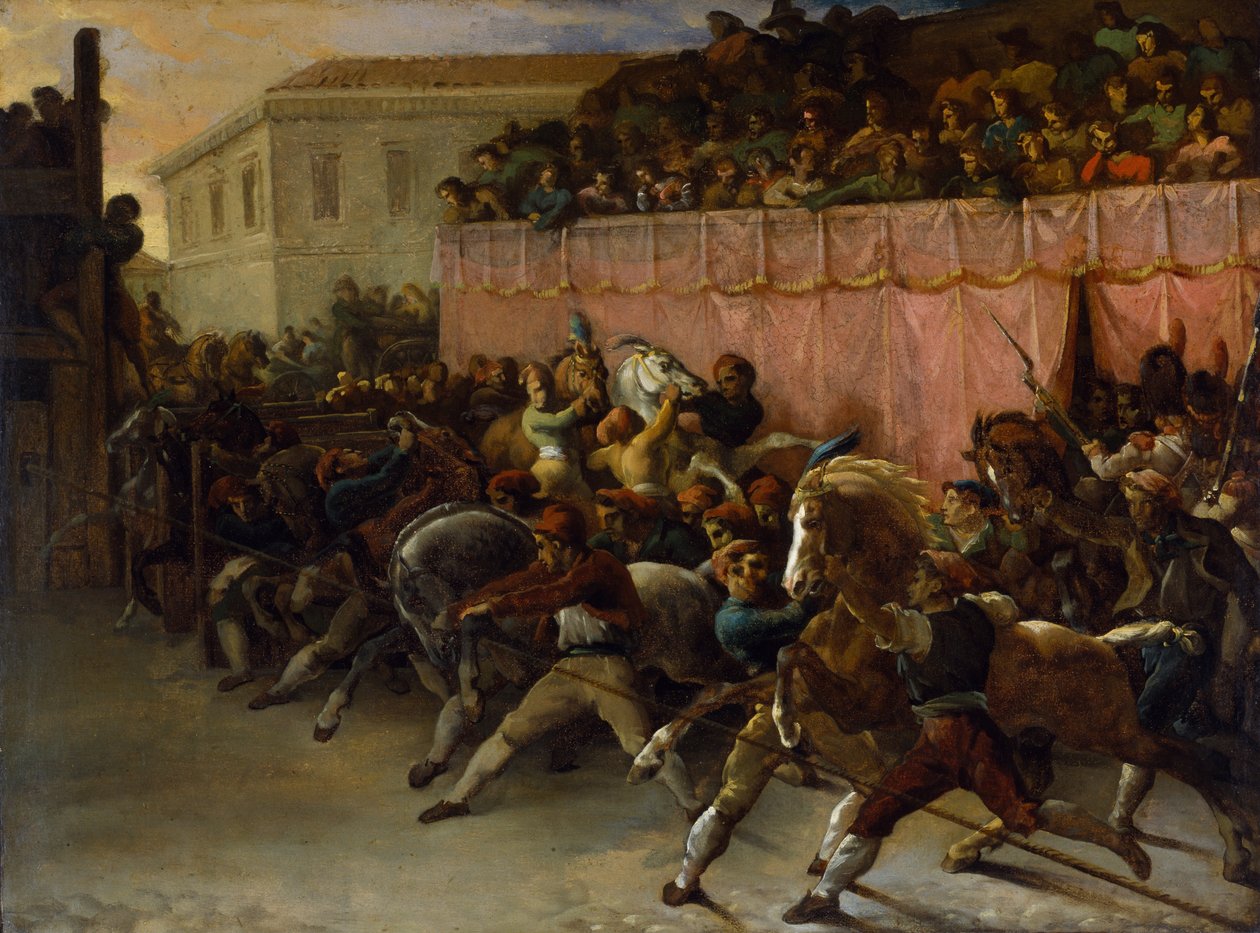 Racers bez jeźdźców w Rzymie autorstwa Theodore Gericault