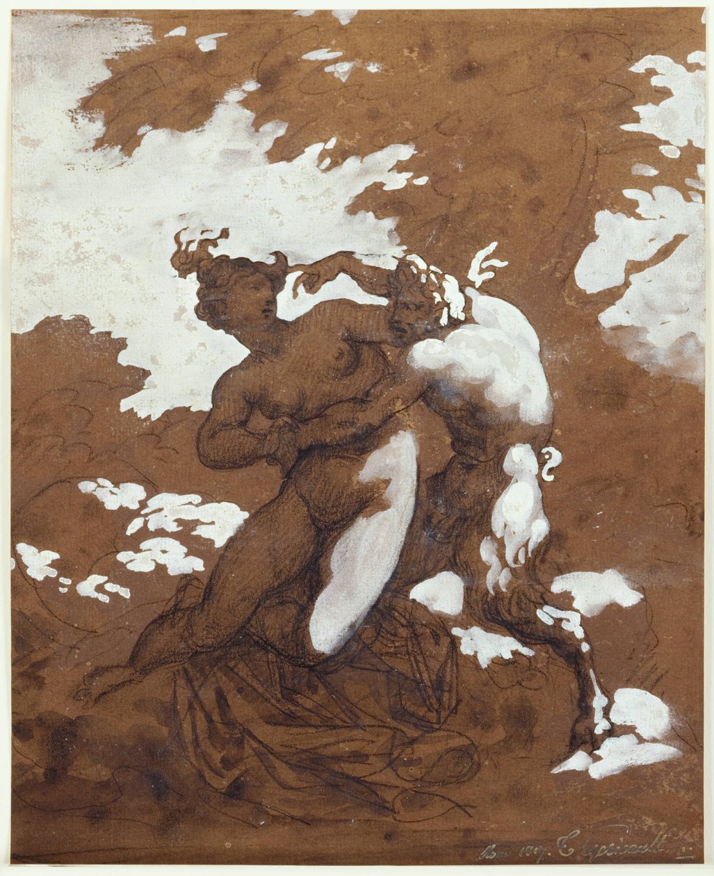 Satyr i nimfa autorstwa Theodore Gericault