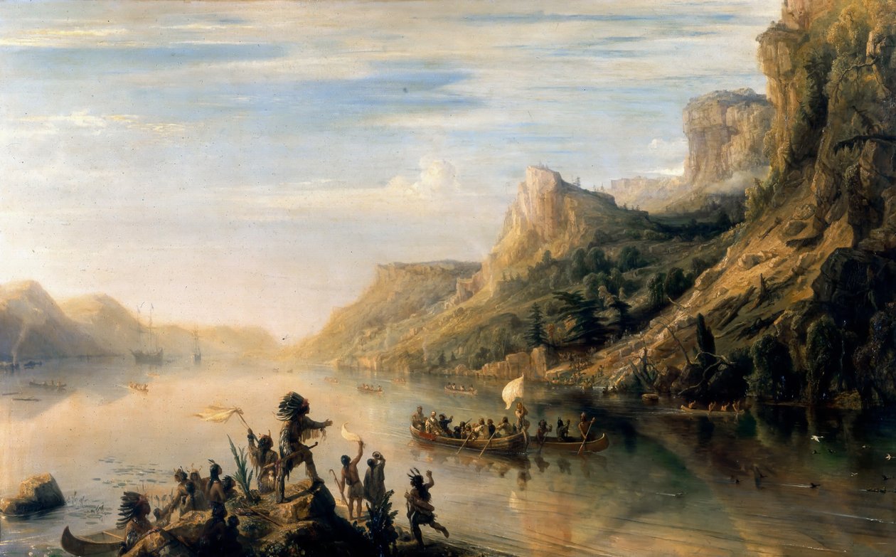 Jacques Cartier odkrył rzekę Świętego Wawrzyńca w 1535 r autorstwa Jean Antoine Theodore Gudin