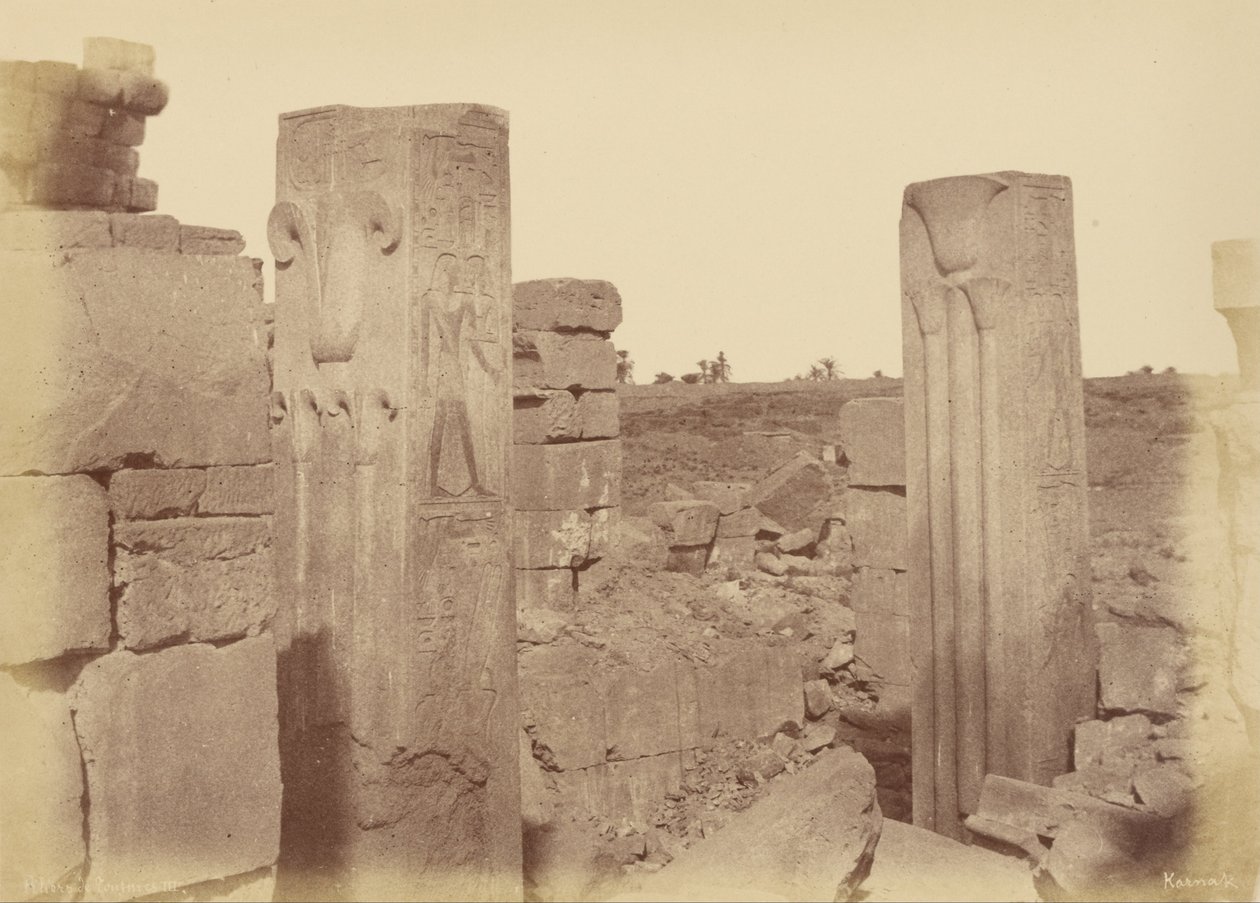 Karnak, Lotosowe Kolumny Thotmesa III autorstwa Théodule Devéria