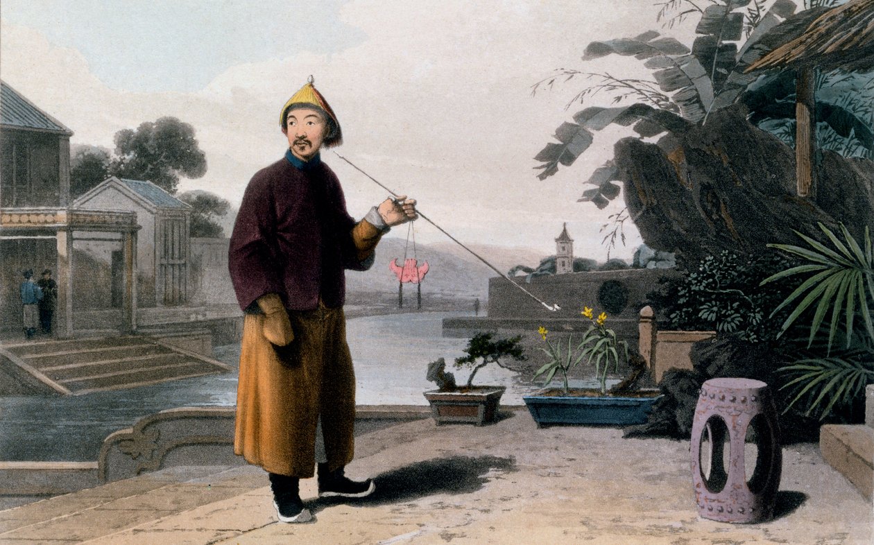 Chiński dżentelmen, z „Malownicza podróż do Indii, szlakiem Chin, 1810” autorstwa Thomas und William Daniell