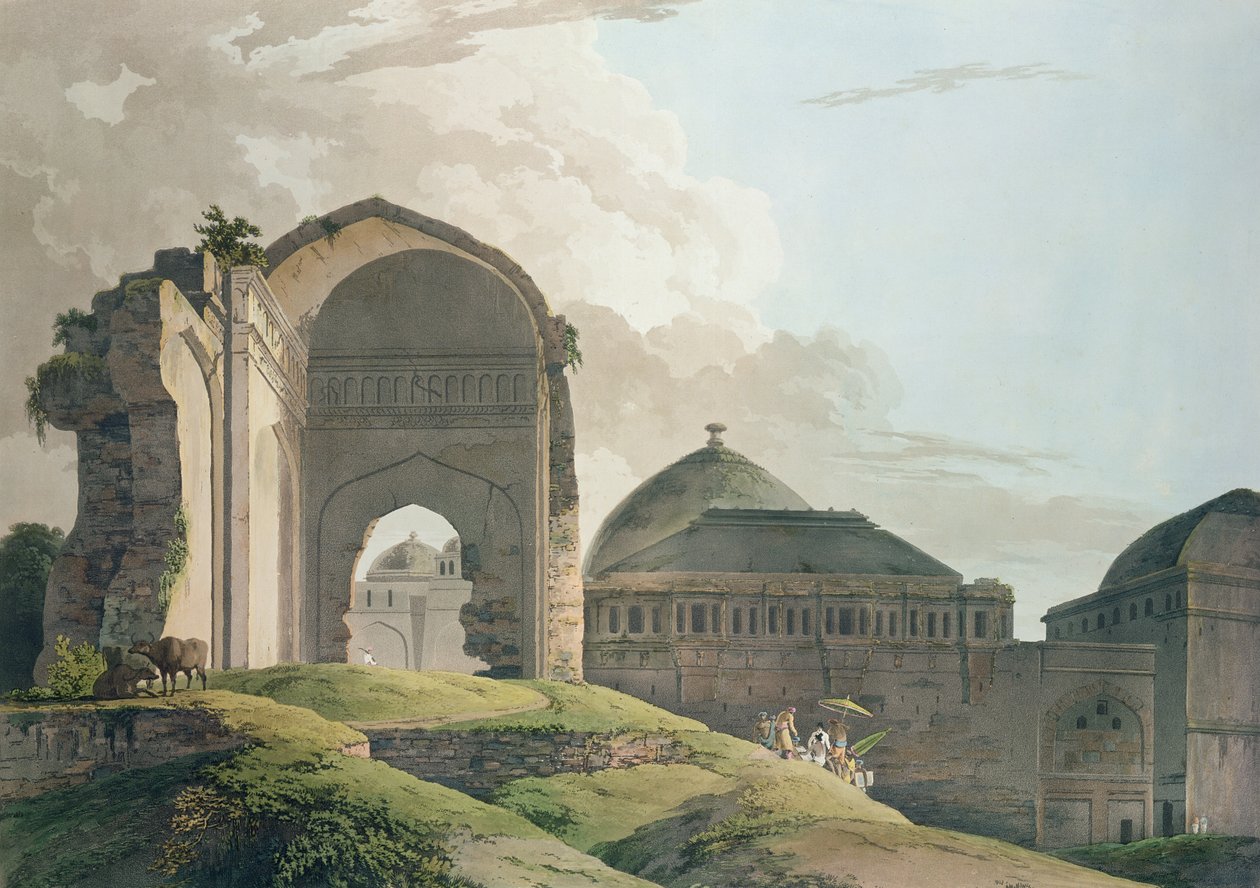 Ruiny pałacu w Madurai, 1798 r. autorstwa Thomas und William Daniell