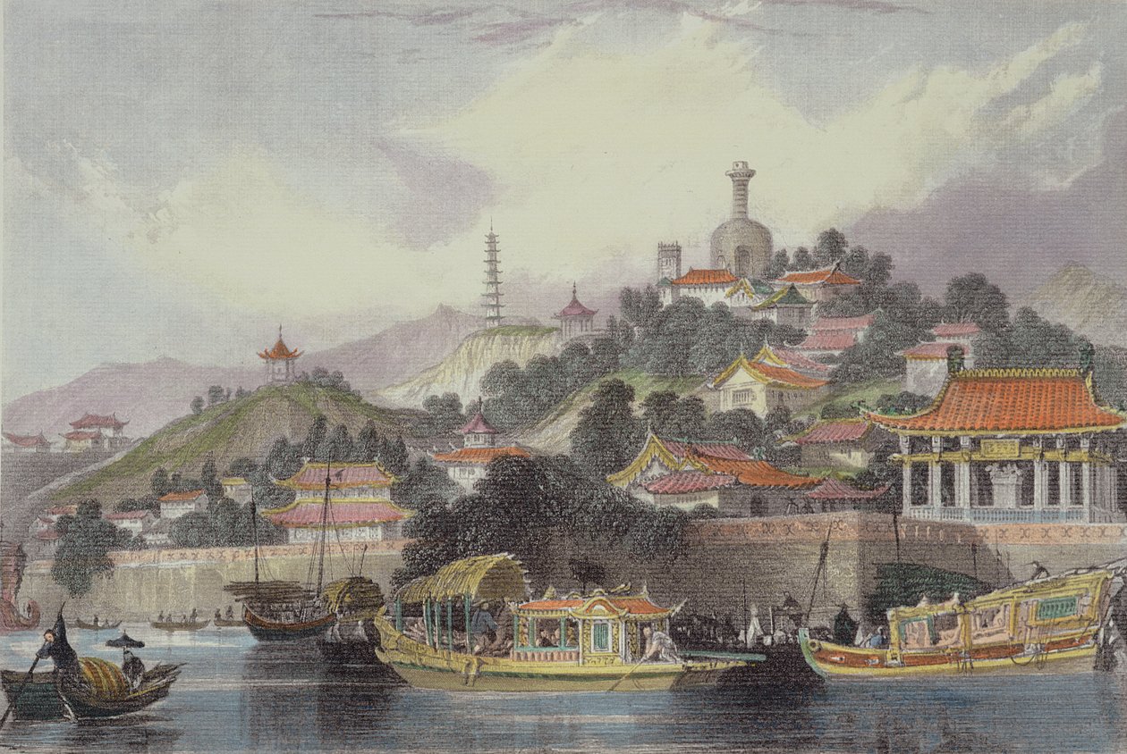 Ogród Pałacu Cesarskiego, Pekin, z "Chin w serii widoków" George Newenham Wright (ok. 1790-1877) 1843 autorstwa Thomas Allom
