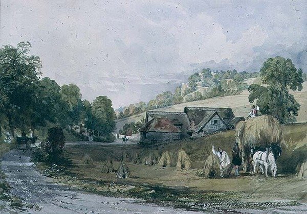 Sianokosy w Ashurst, Surrey autorstwa Thomas Allom