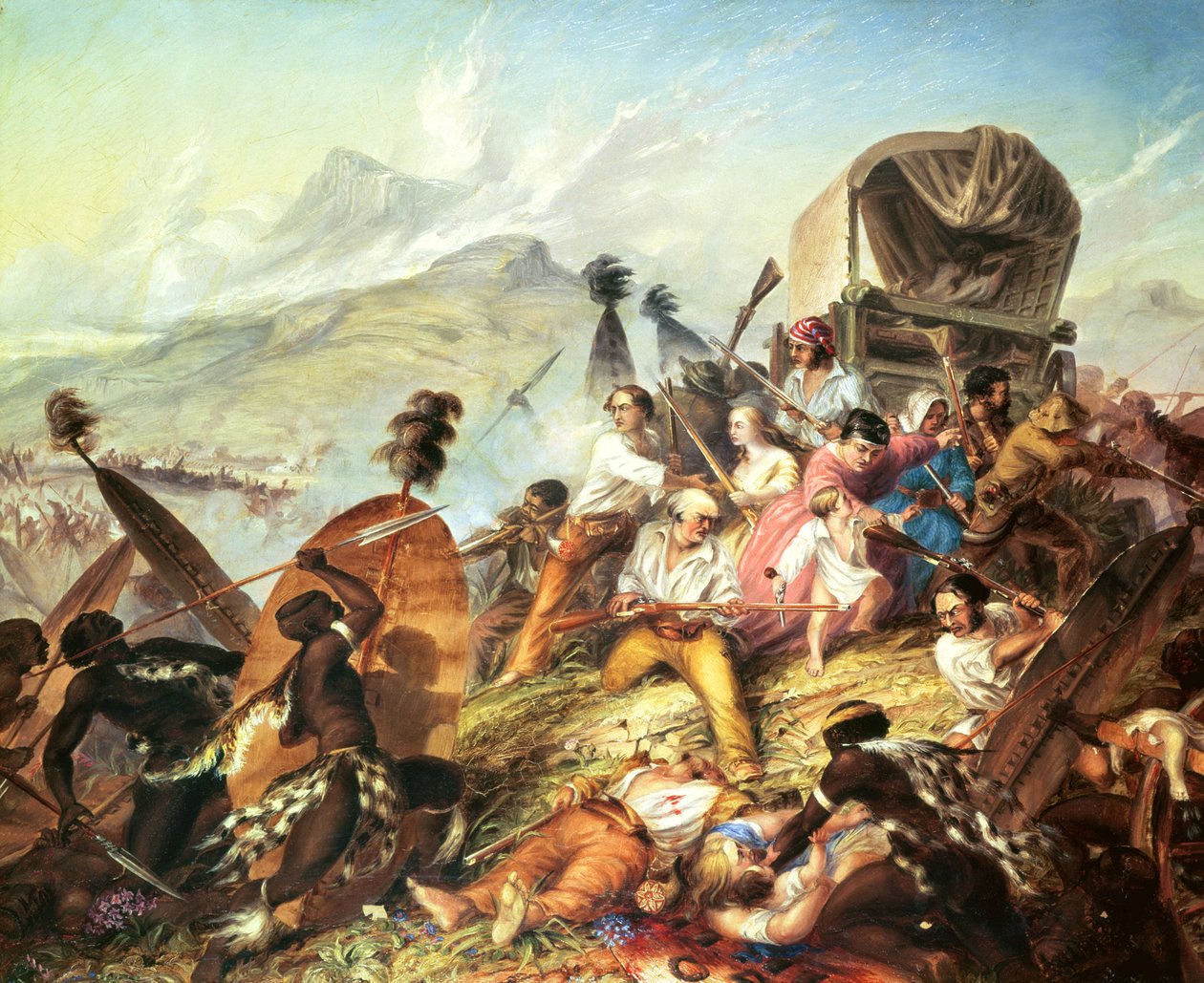 Bitwa pod Blauwkrantz, 1838 autorstwa Thomas Baines