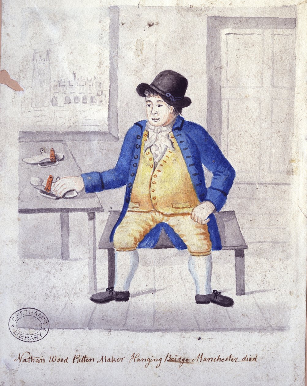 Nathan Wood, Patten Maker (pióro i atrament i toaleta na papierze) autorstwa Thomas Barritt