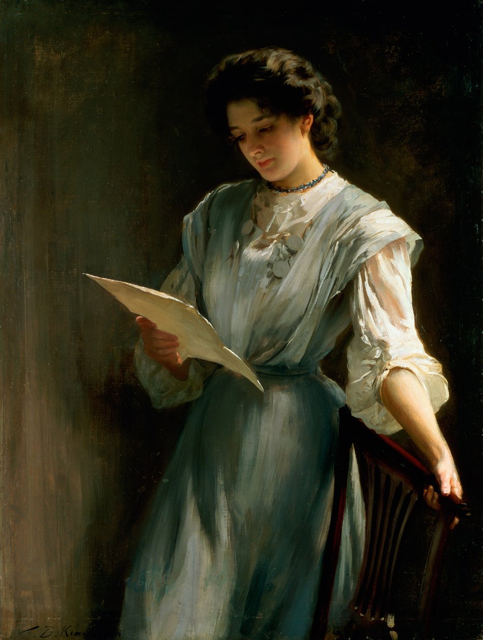 Czytanie listu autorstwa Thomas Benjamin Kennington
