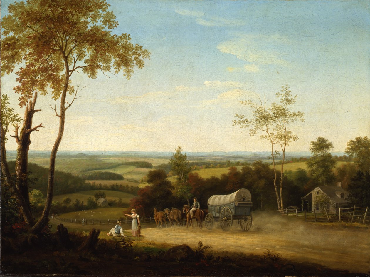 Conestoga Wagon na Pennsylvania Turnpike, 1816 autorstwa Thomas Birch