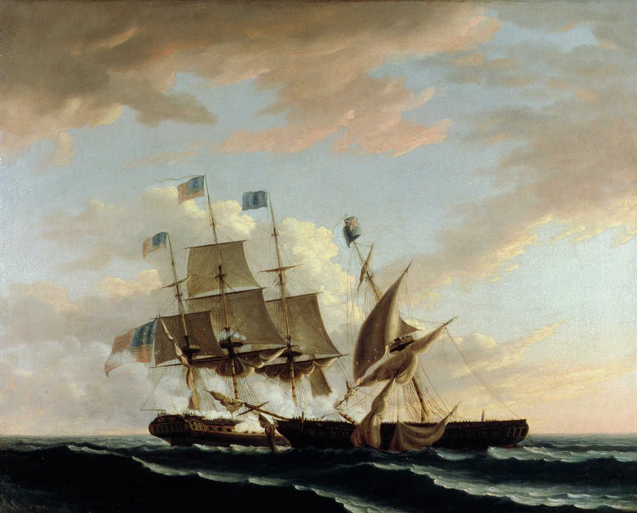 Konstytucja i Guerriere autorstwa Thomas Birch