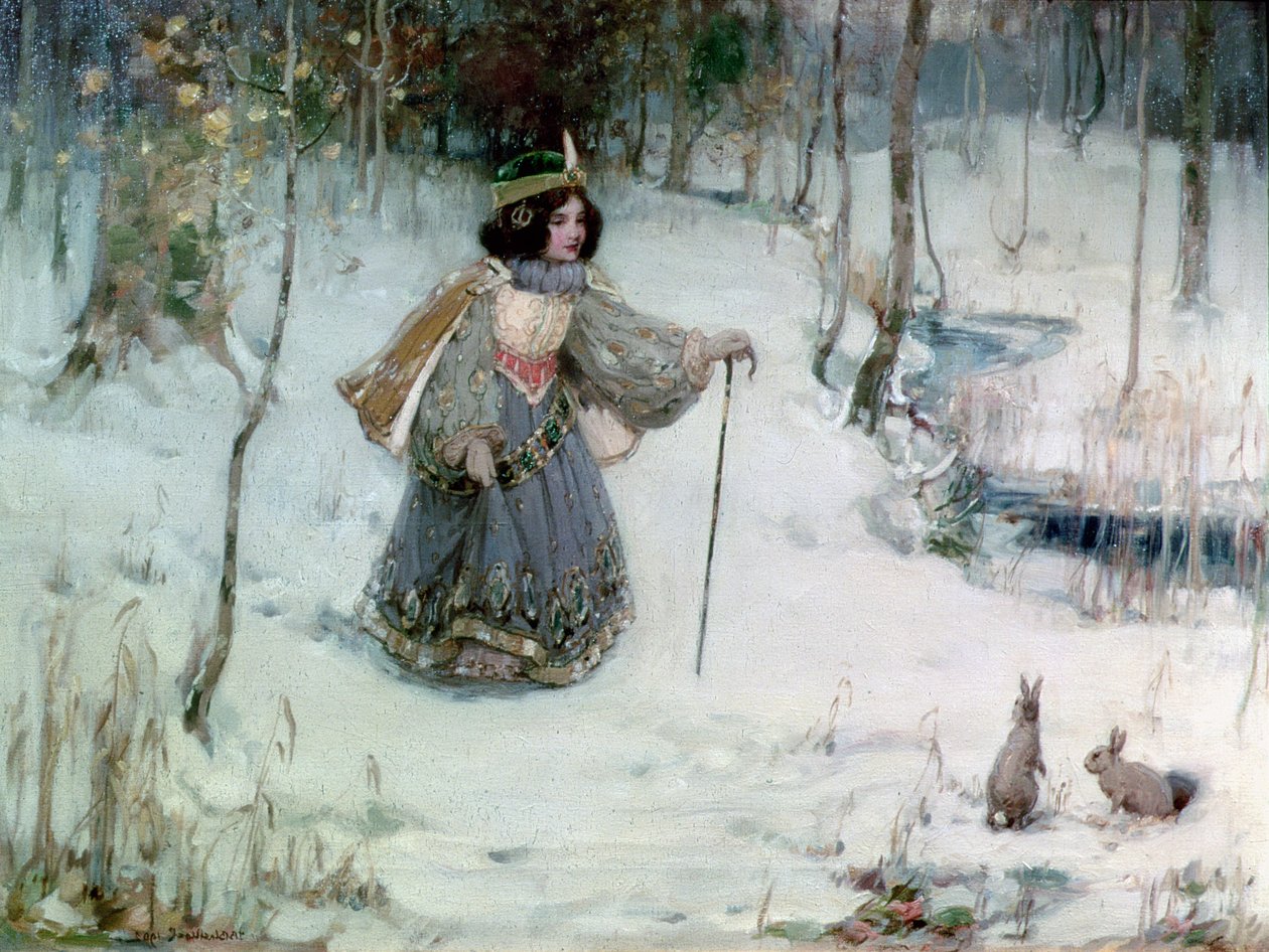 Królewna Śnieżka w Domu Siedmiu Krasnoludków, 1902 autorstwa Thomas Blacklock