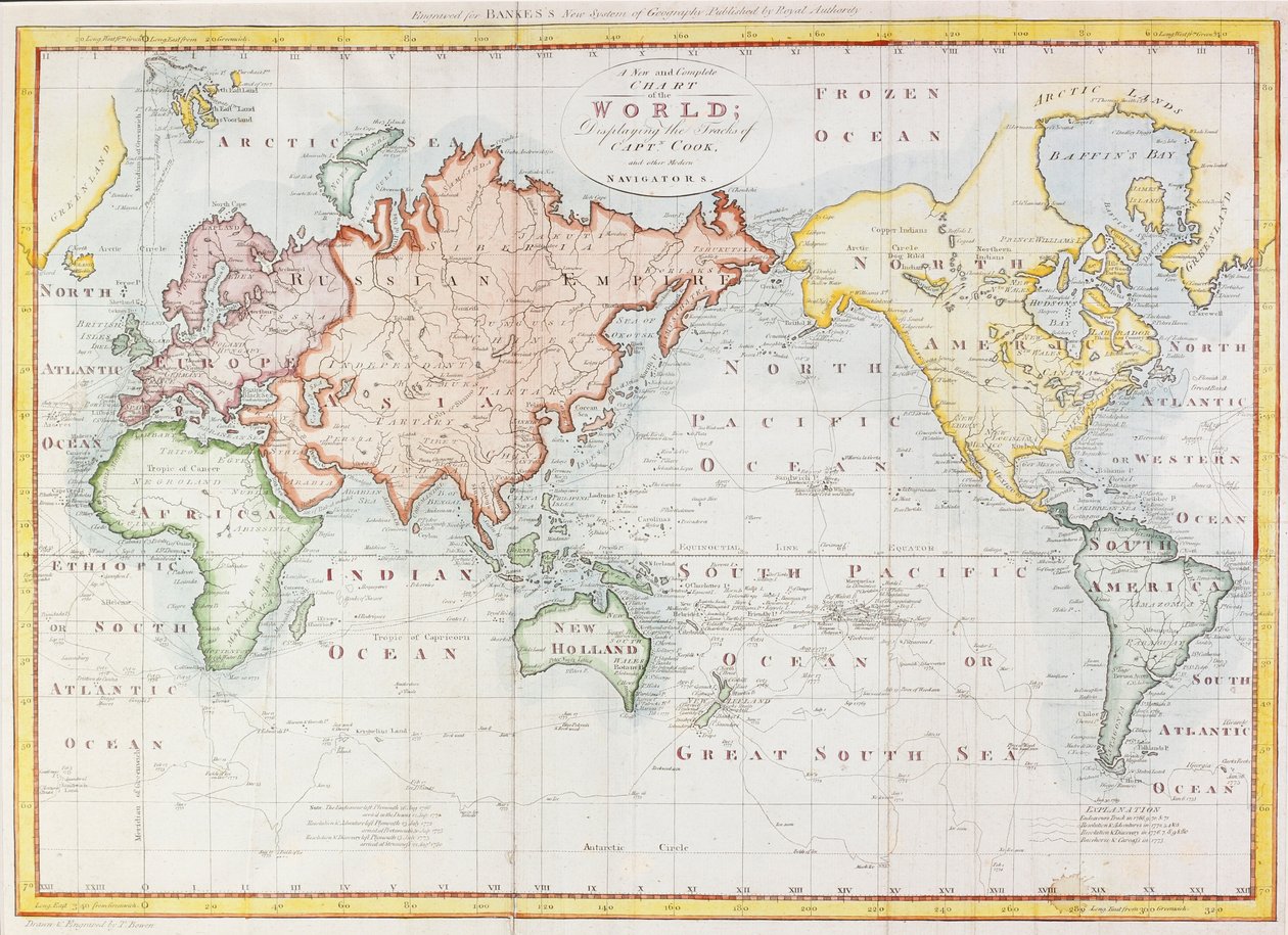 Mapa autorstwa Thomas Bowen