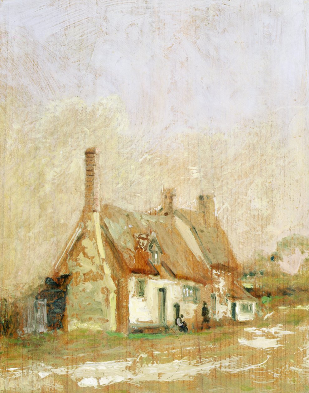 Domki w krajobrazie autorstwa Thomas Churchyard