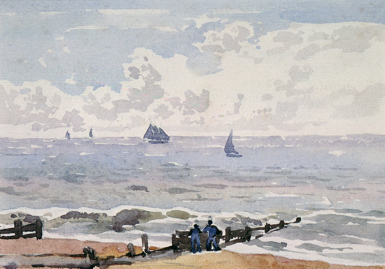 Krajobraz morski z plaży, Aldeburgh autorstwa Thomas Churchyard