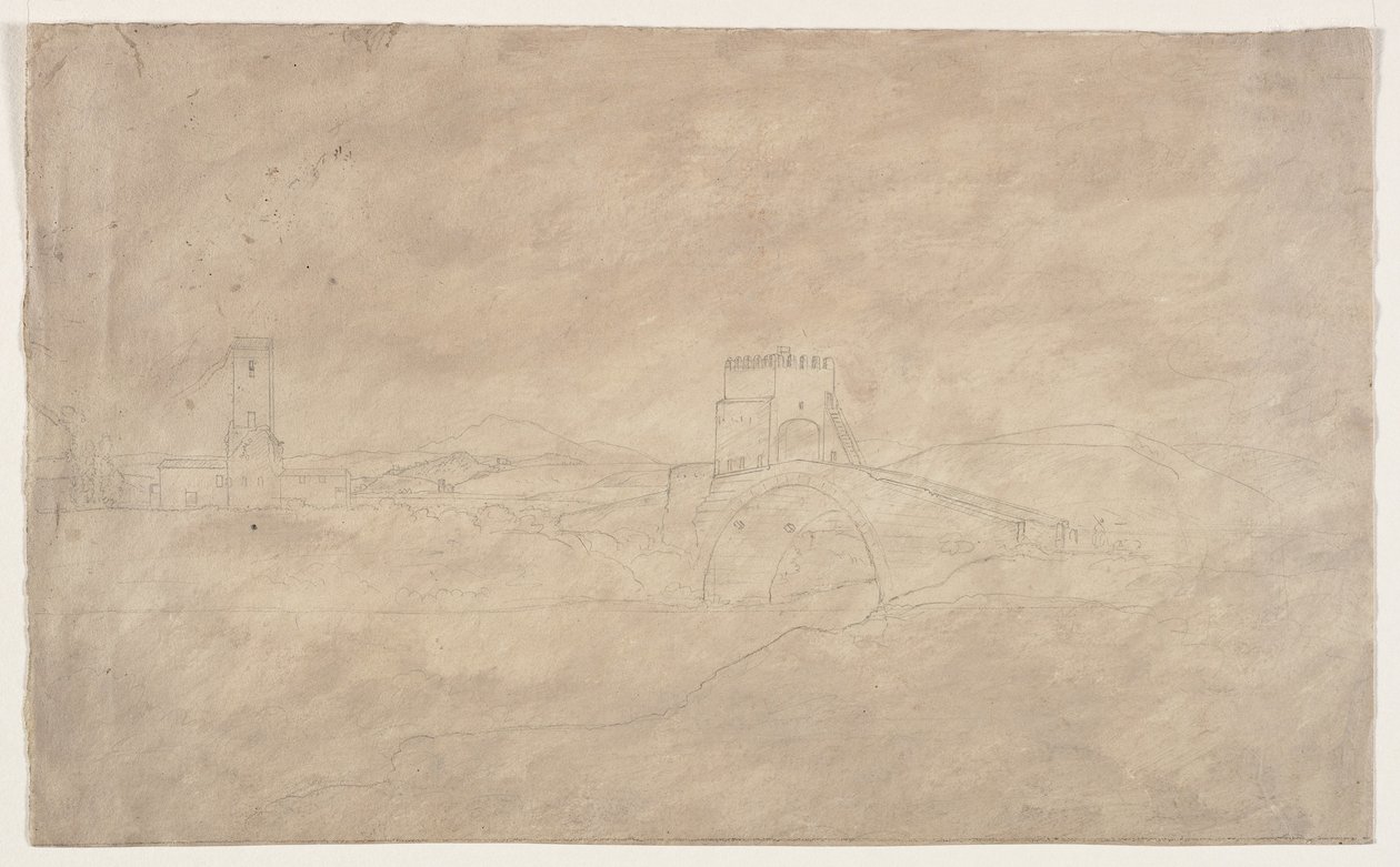 Ufortyfikowany most nad rzeką autorstwa Thomas Cole