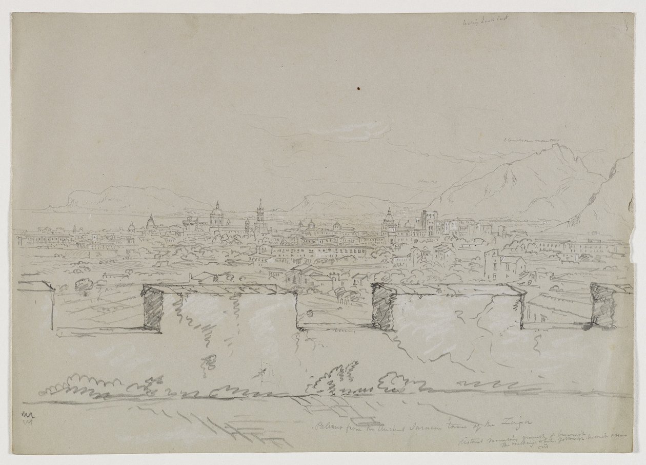 Palermo, Sycylia, ze starożytnej wieży Saracenów Zisa, 1842 r autorstwa Thomas Cole