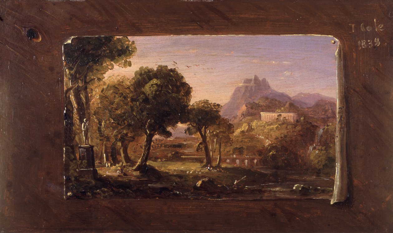 Studium do Snu o Arkadii, 1838 (olej na płycie) autorstwa Thomas Cole