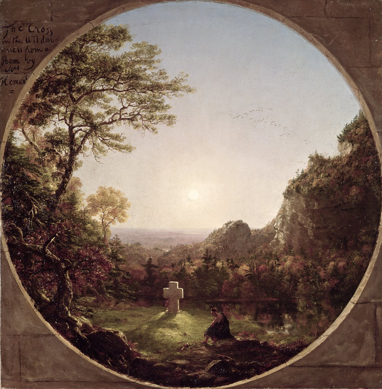 Samotny Krzyż, 1845 autorstwa Thomas Cole