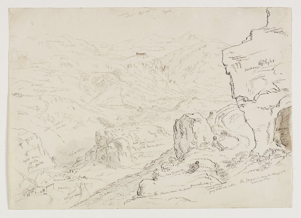Сегестагийн хөндий ба сүм, Сицили, 1842 (цаасан дээр харандаагаар угаасан үзэг, бэх)поли autorstwa Thomas Cole
