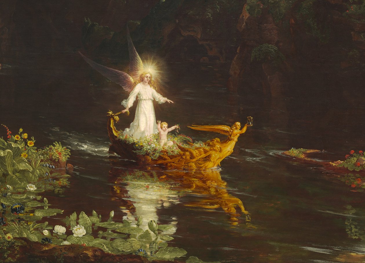 Podróż życia: dzieciństwo (więcej) 1842 autorstwa Thomas Cole