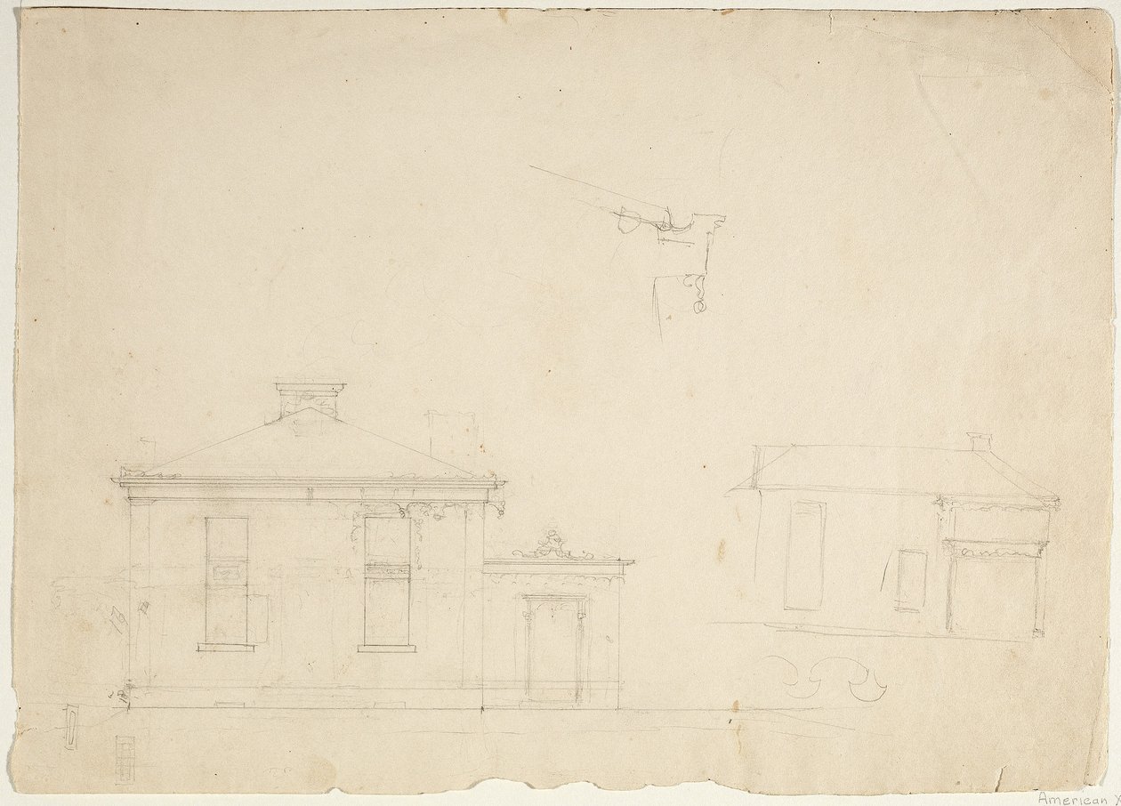 Dwie elewacje dla nowego studia w Cedar Grove autorstwa Thomas Cole