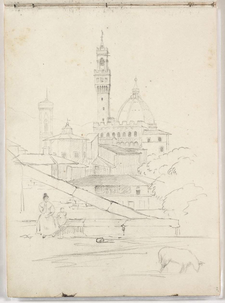 Bez tytułu (częściowy widok Florencji) 1831 autorstwa Thomas Cole