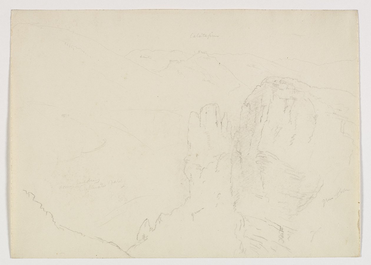 Widok na Calatafimi z Segesty, Sycylia, 1842 r. autorstwa Thomas Cole