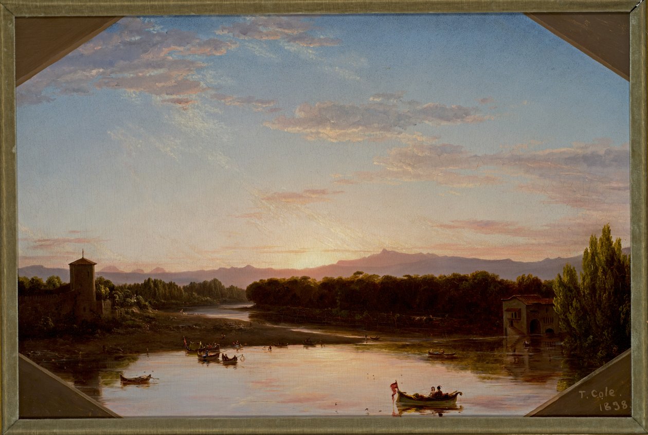 Widok na Arno, 1838 autorstwa Thomas Cole
