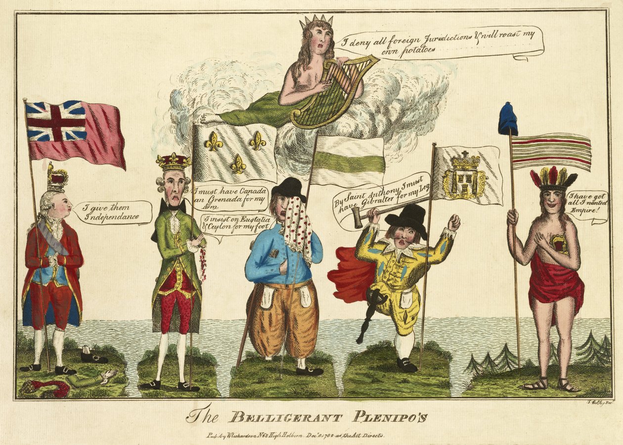 Wojowniczy Plenipos, wyd. 1782 (grawerowanie ręcznie kolorowane) autorstwa Thomas Colley