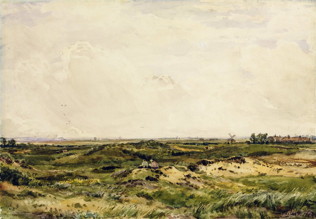 Near Caistor, 1889 (wc nad grafitem na papierze) autorstwa Thomas Collier