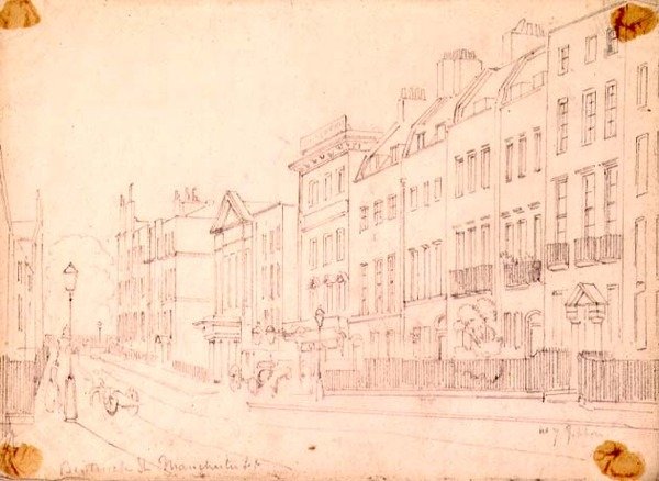 Bentinck Street, przy Manchester Square, Londyn, ok. 1850 autorstwa Thomas Colman Dibdin