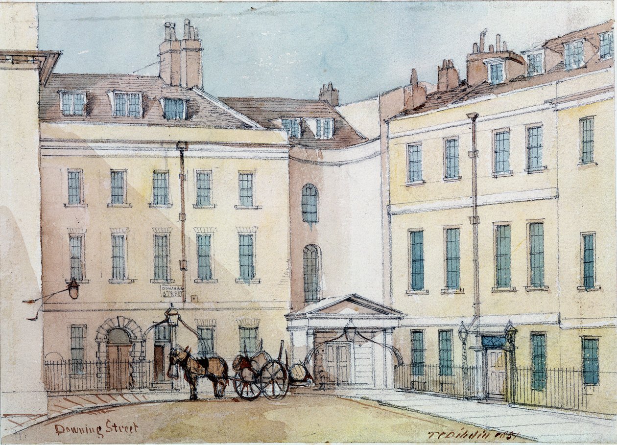 Downing Street, 1851 r. autorstwa Thomas Colman Dibdin