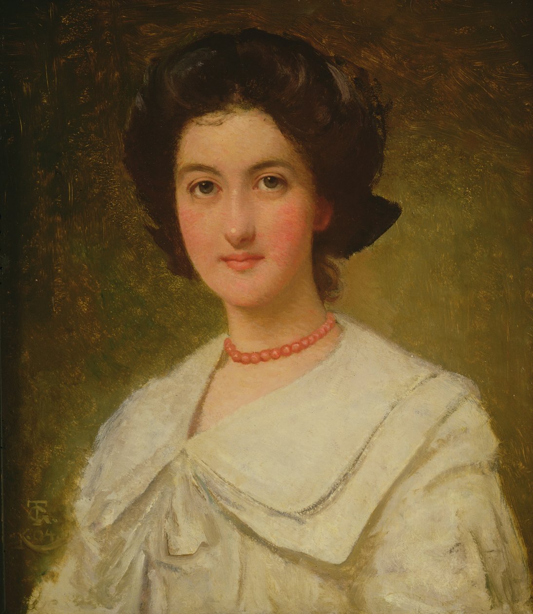 Portret damy z czerwonym naszyjnikiem, 1904 autorstwa Thomas Cooper Gotch