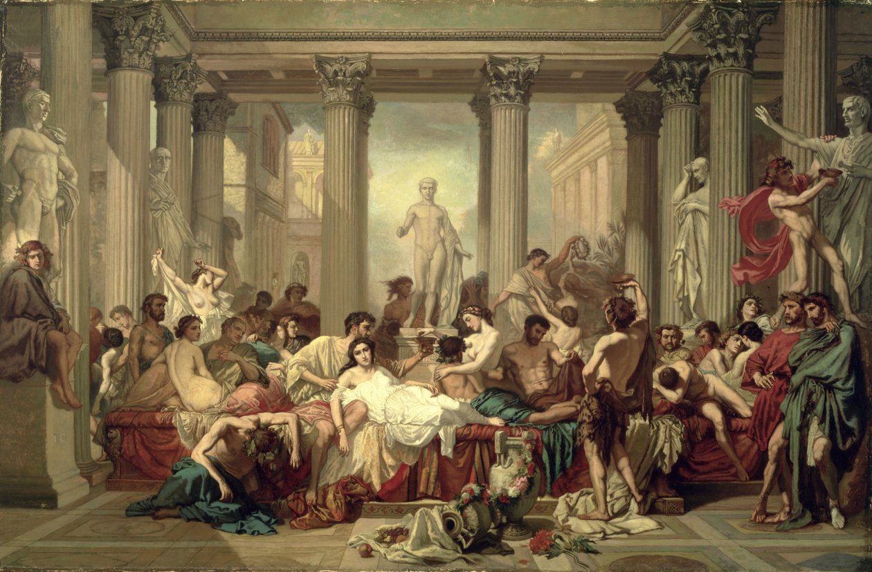 Rzymianie dekadencji, 1847 autorstwa Thomas Couture