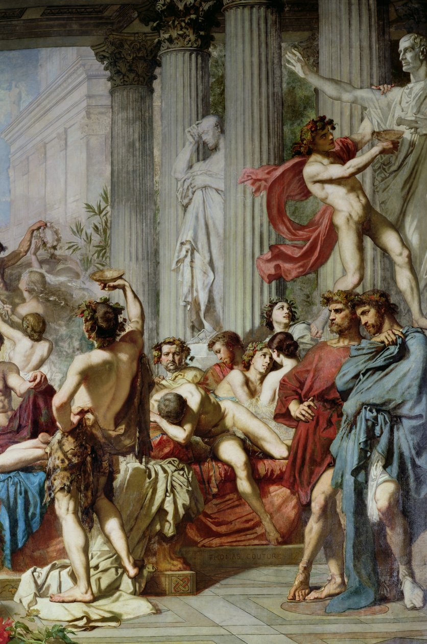 Rzymianie dekadencji, fragment prawej ręki, 1847 (detal 36568) autorstwa Thomas Couture