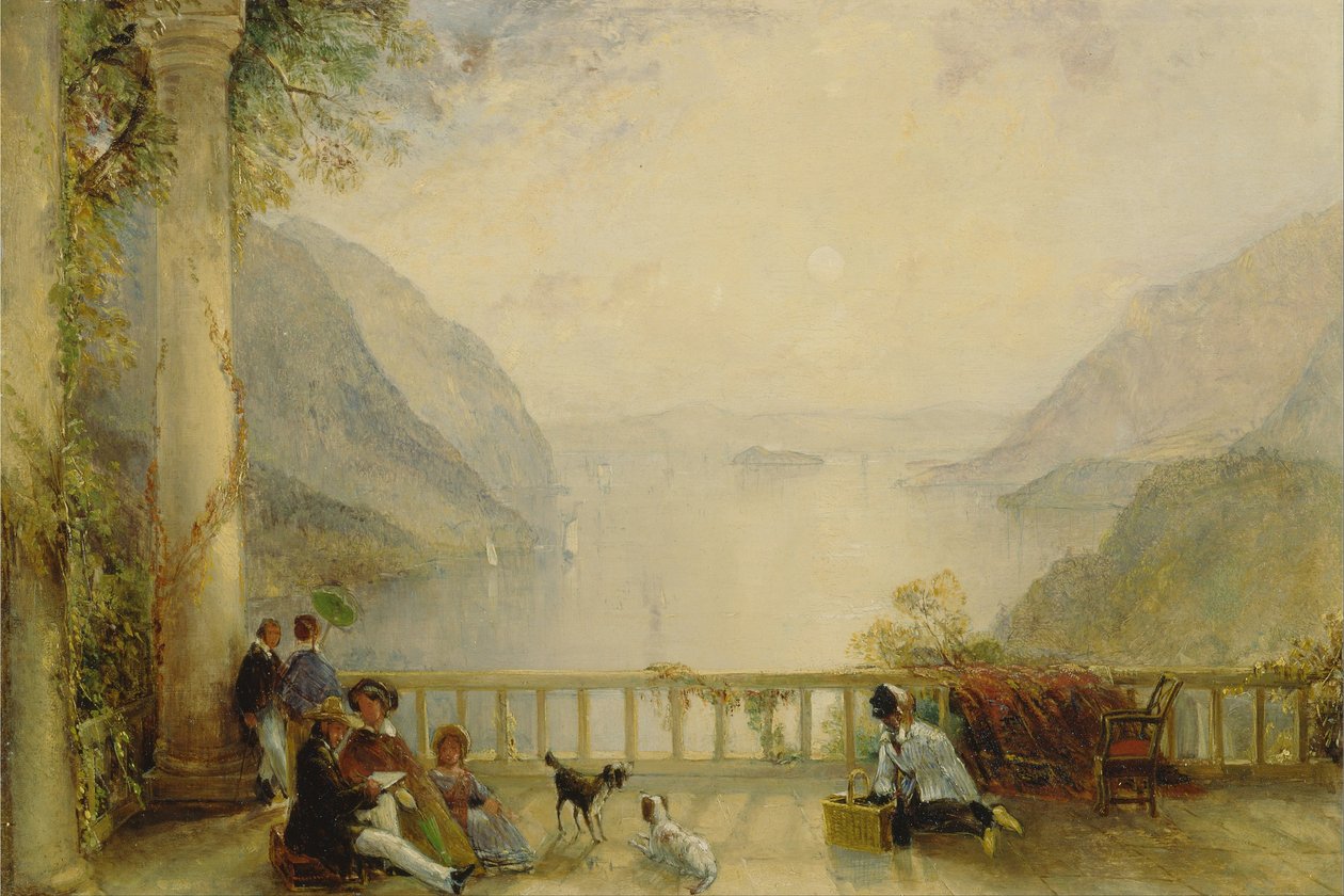 Postacie na balkonie, prawdopodobnie w Westpoint autorstwa Thomas Creswick