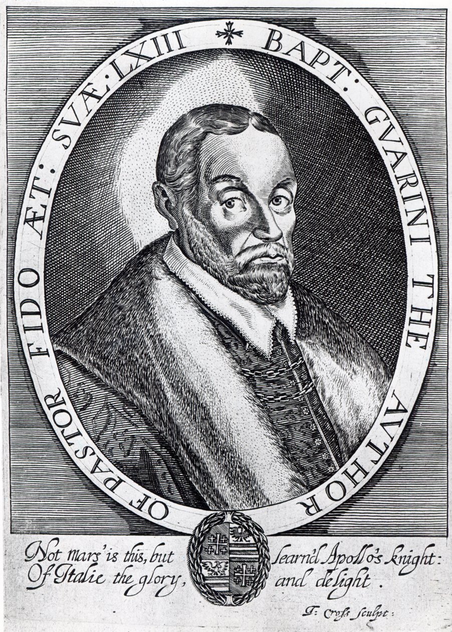 Battista Guarini, frontyspis do „Il Pastor Fido”, 1647 autorstwa Thomas Cross