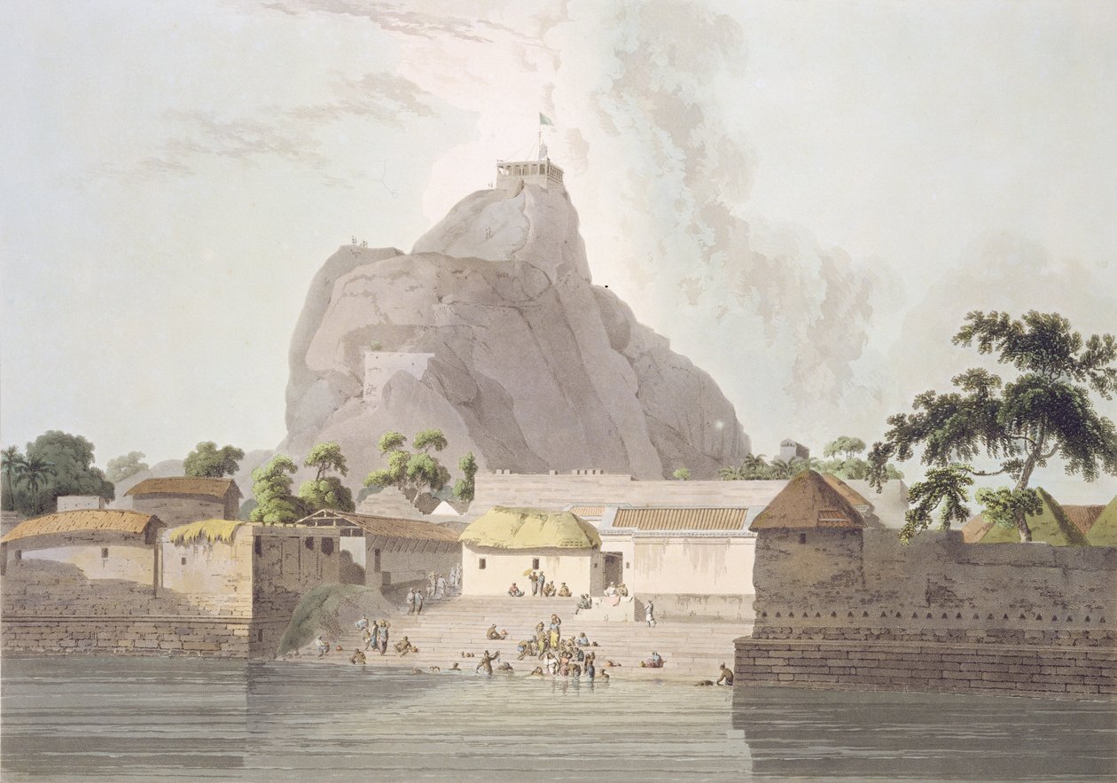 Widok w forcie Trichinopoly, tablica 47 z "Sceneria orientalna: dwadzieścia cztery widoki w Hindoostanie", rytowana przez Thomasa i Williama (1769-1837) Daniell, 1798 autorstwa Thomas Daniell