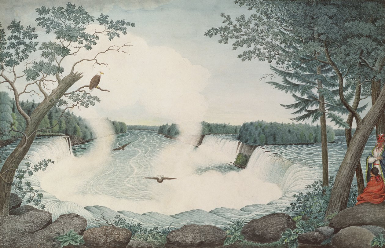 Niagara Falls z góry, c.1766 autorstwa Thomas Davies