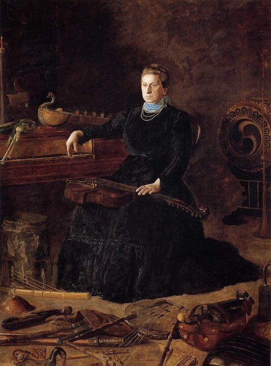 Starożytny muzyczny portret Sarah Sagehorn Frishmuth autorstwa Thomas Eakins