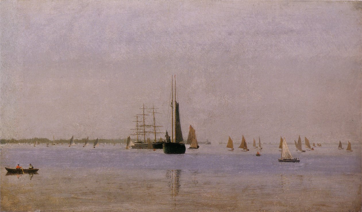 Statki i żaglówki na Delaware autorstwa Thomas Eakins