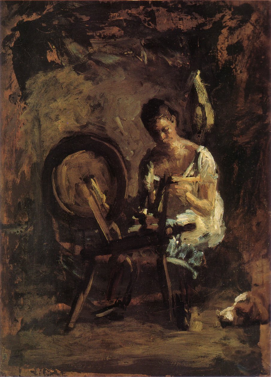 Szkic do Spinning autorstwa Thomas Eakins