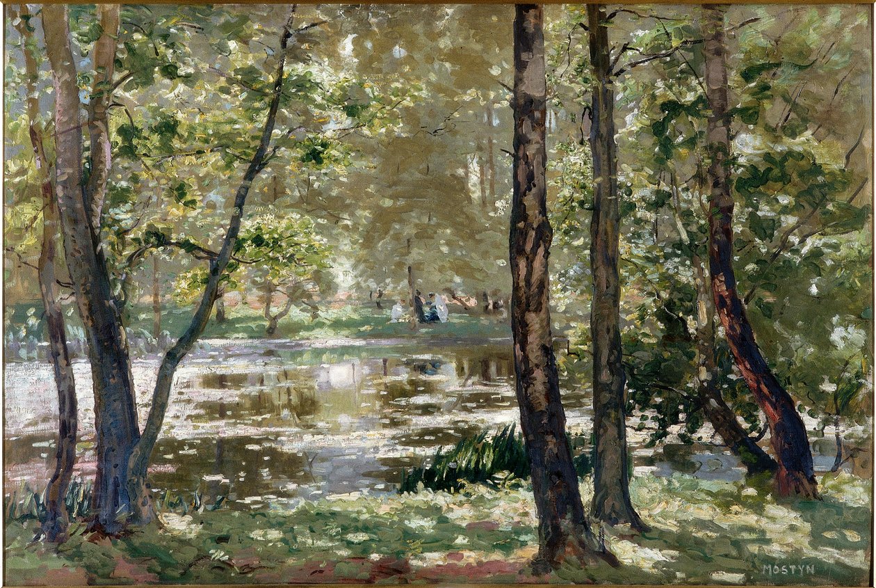 Światło słoneczne, buki Burnham autorstwa Thomas Edwin Mostyn