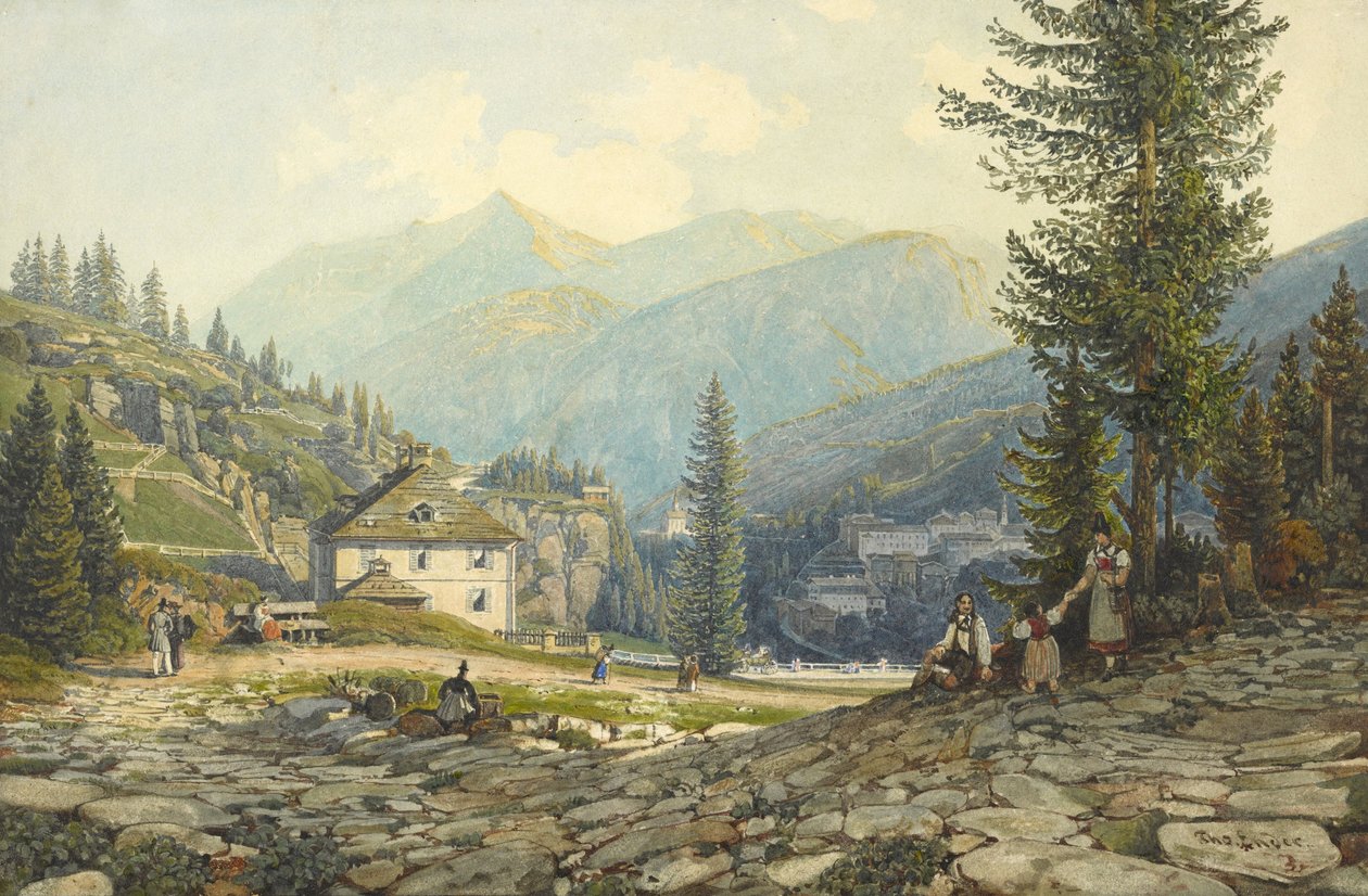 Widok na rezydencję arcyksięcia Johanna w gorących źródłach Gastein autorstwa Thomas Ender