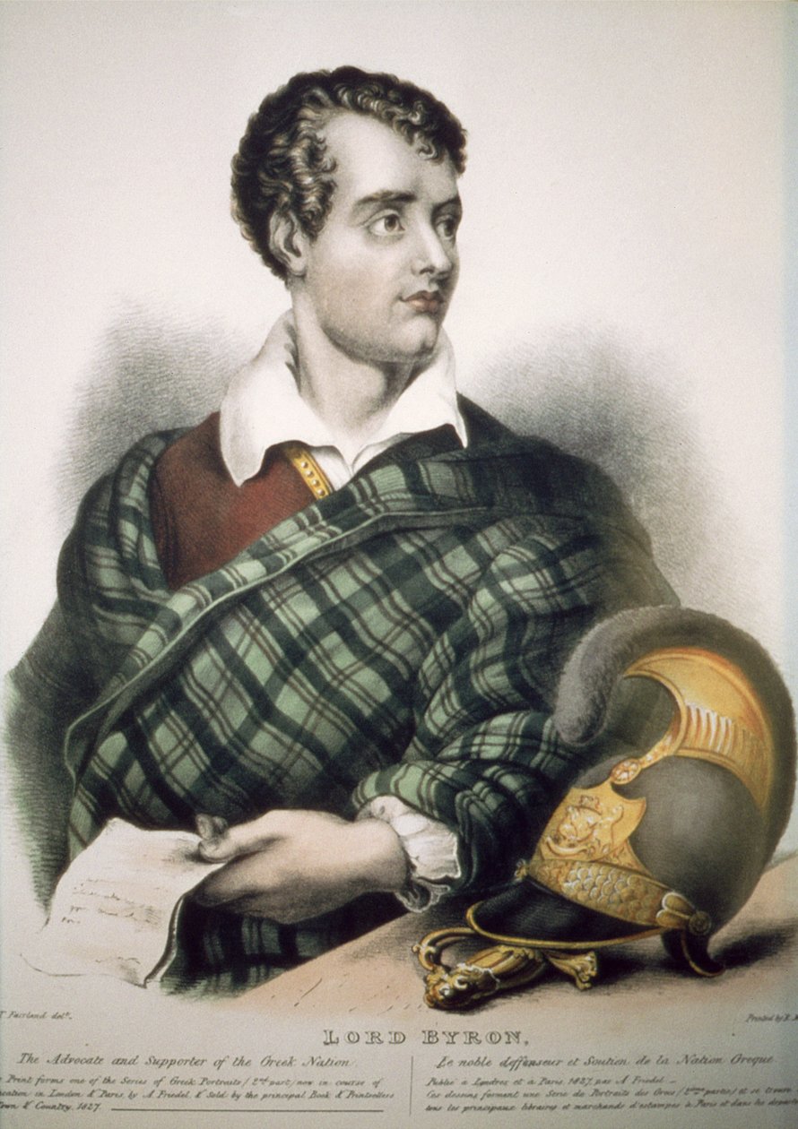 Lord Byron (1788-1824) 1827 autorstwa Thomas Fairland