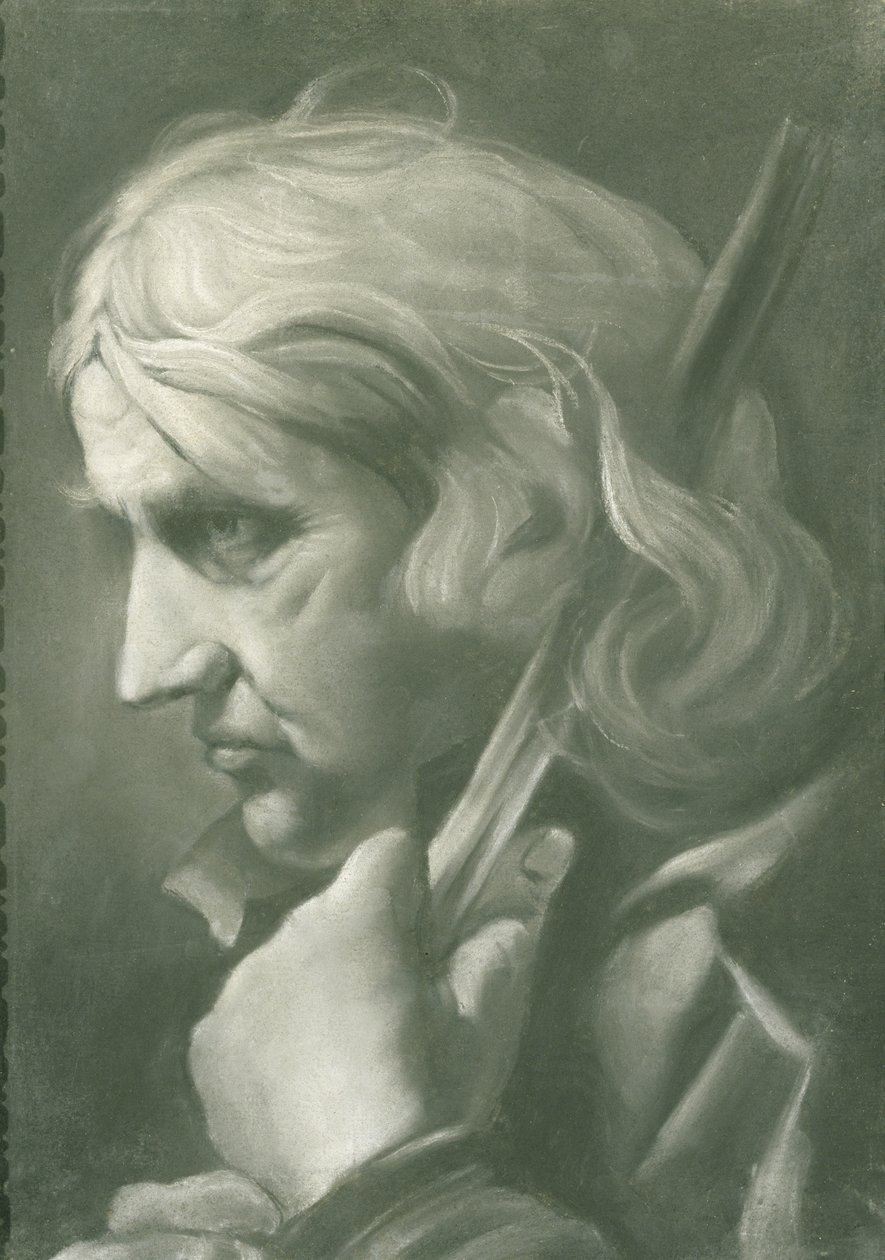 Mężczyzna oparty na lasce, ok. 1760 (kreda na papierze) autorstwa Thomas Frye
