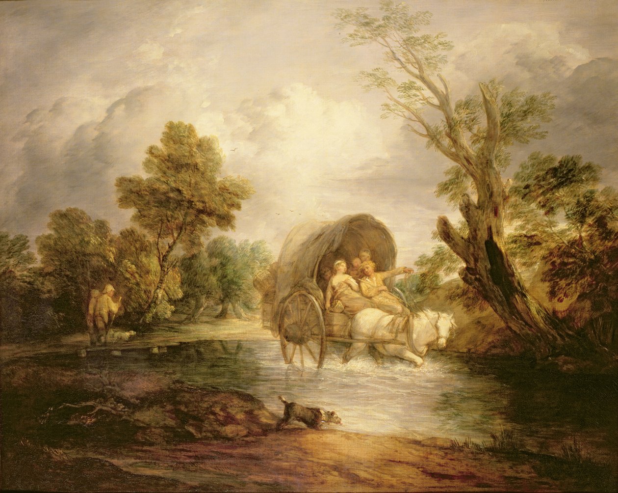 Wóz wiejski przejeżdżający przez Forda, ok. 1786 r. autorstwa Thomas Gainsborough