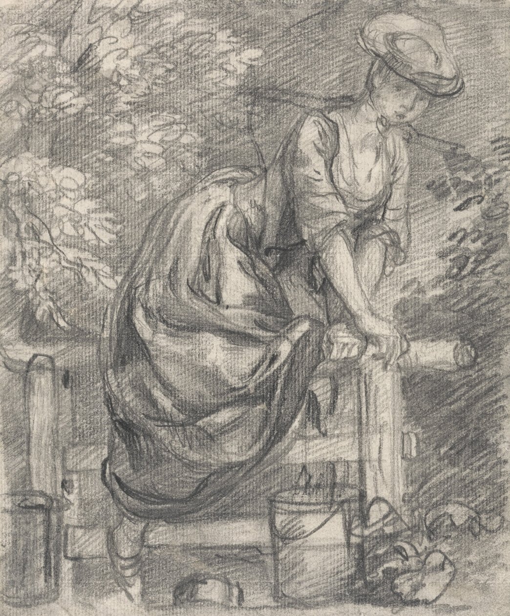 Mleczarka wspinająca się po stile autorstwa Thomas Gainsborough
