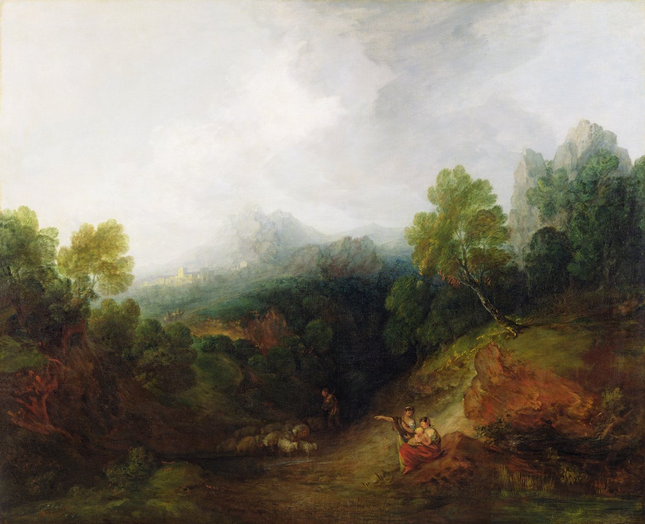 Górska dolina z rustykalnymi figurami, ok. 1773-7 autorstwa Thomas Gainsborough