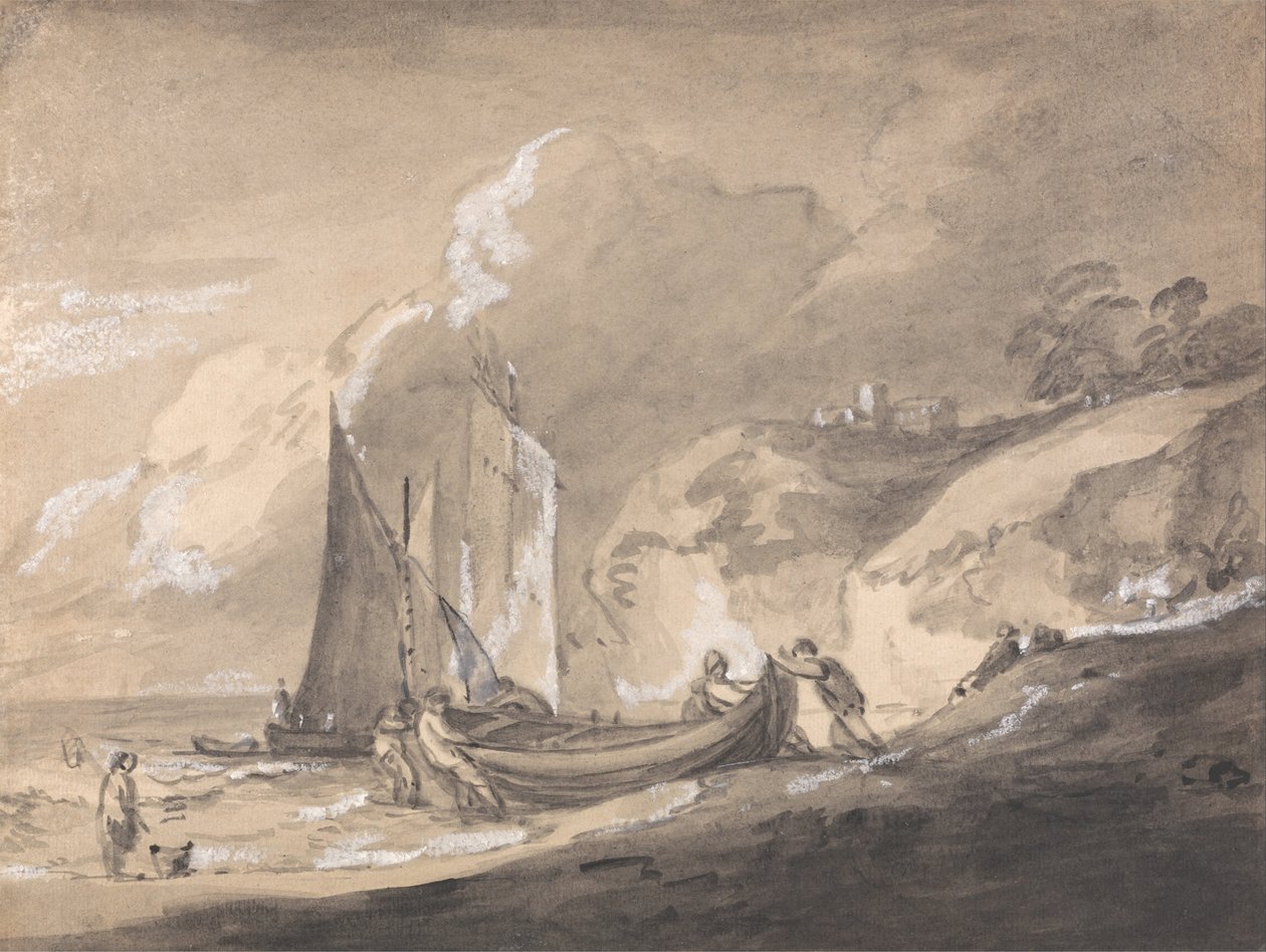 Scena przybrzeżna z postaciami i łodziami autorstwa Thomas Gainsborough