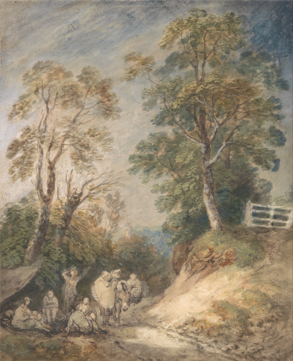 Country Lane z odpoczywającymi Cyganami autorstwa Thomas Gainsborough